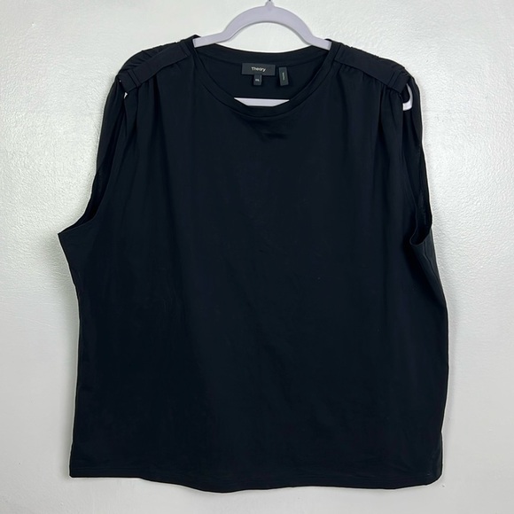 Theory Women’s XXL Black 100% Pima Cotton Utility Apex Tee - Picture 1 of 5